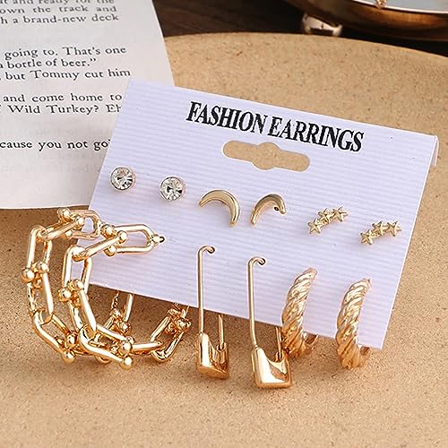 Pearl Hoops & Stud Earring Set- Combo of 12 Pairs